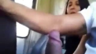 Suck stranger in bus