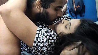 Mallu boss and hot maid fuck in bedroom while boss's wife