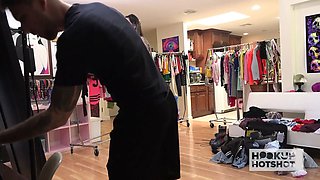 Behind-the-scenes - luxurious babe Rocky Emerson meets up with a random dude!