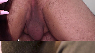 Sh MILF Pegs Guy with Strapon Fuck His Ass and He Eats His Own Cum
