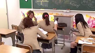 Female teacher gets the strap and fucks her submissive student