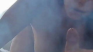 Smoking Big Tits MILF Sucks Cock, Gets Huge Cumload in Face!