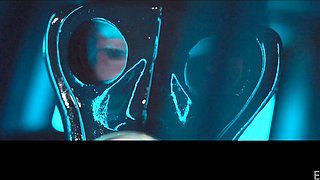 Bound beauty captivates with daring kitchen passion in thrilling intimate play