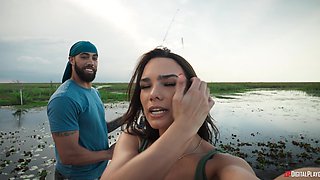 Spicy MILF exciting outdoor clip