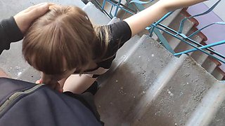 Big Tits AnGelya G Sucks Off Neighbor While Husband Works