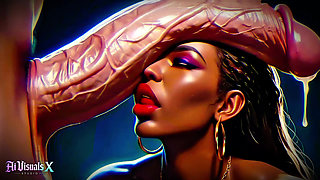 Big Boobs and Ass Ebony Goddesses - White Cock Worship Dark Asmr & Extreme Contrast (4k Ai Animated Porn)