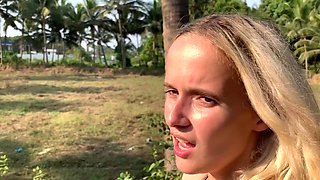 Blondie sucks a big lollipop and fucks with her boyfriend