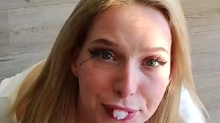 Blond beauty shares passionate playful desire through intense sensual heat
