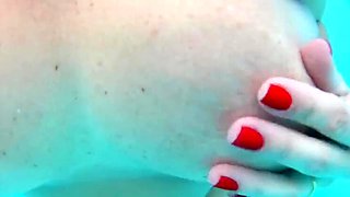 My Wife Public Threesome Outdoor Sex with Big Booty Latina in Pool