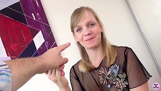 Messy facial for first time blonde