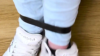 Rachel Lei: Belt Binding Game, Tied up and Left to Wiggle (4k)
