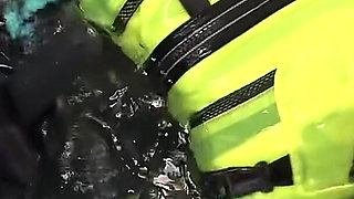Neoprene Lust: Inflatable Snorkel Vest Pleasure in the Pool