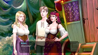 Gigantic-titted gypsy meets cute anime blonde for the first time