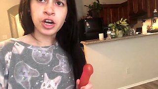 Alaska Zade Solo Dildo Play in New House - Petite Latina Masturbates in Kitchen & Bathroom