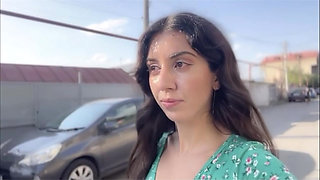 Teenie Bukkake Cumwalk - 18yo Covered in Cum Walking