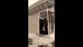 Neighbor Watches Mya Lane Fuck Outside in Snow Storm - Amateur Homemade Big Tits