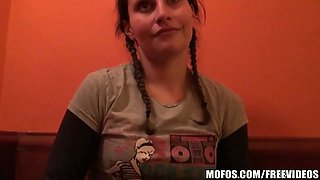 Pretty czech college girl is picked up in a coffee shop & paid to bang