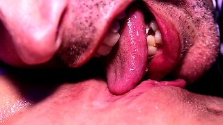 Close up of clit pumping and licking for horny housewife