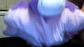 Skinny Girl Humps Pillow On Webcam