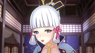Genshin Impact - Ayaka and Aether Passionate Sex Scene - Sweet Moaning - 3D Hentai Animation