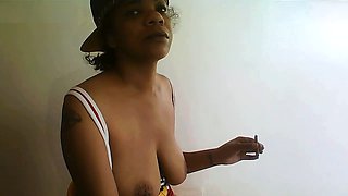 Lesbian punk Boricualovenyc gets into character for some intense cross-dress action with black cock in POV style