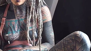 Big Squirt From Tattoo Girl in High Heels - Hard Anal Strech - ATM, Big Dildos, Gape, Prolapse Play