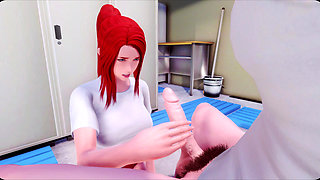 Murmur 7 Liz's Sloppy Locker Room Handjob on Adam - Milking His Cock for Explosive Cum Release (vn Gameplay)