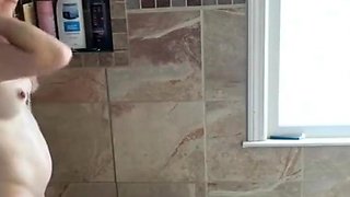 My Stepmom shaving and soaping (spy cam in shower)