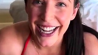 Hot POV homemade blowjob with brunette girlfriend