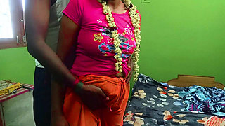 Ammu takes off her T-shirt, reveals her breasts to seduce, and bends over to take it hard 103
