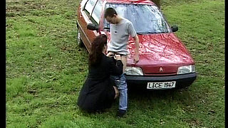 Cute Amateur Teen From Germany Sucking Cock in Park