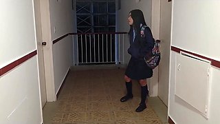My Cute Slim Latina Neighbor Pleased Me With BJ & Hot Sex After School, So I Gave Her a Creampie