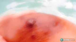 An awesome outdoor solo play with a big-boobed chick Cat Bangles