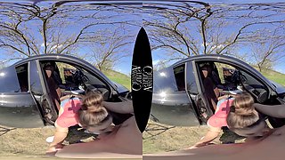 Teen Hitchhiker Fucks for Money - Amateur Babe Fucks in the Car