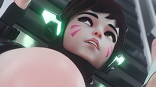 D.va - Clit Stroker & Anal Fuck Machine Squirt Overwatch 3D Fetish Porn