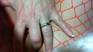 Slut wife fingers pussy