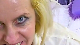 Blonde MILF Tori Baynes From the UK Dildos Her Well Used Cunt