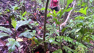 After the heavy rain, my step-sister and I went to the