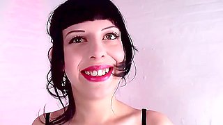 Young Slut With Nice Tits Shoves A Big Dildo In Her Pierced Pussy