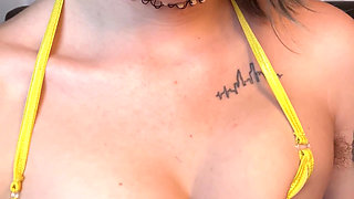 Sniffing My Pussy in Micro Bikini