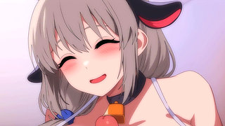 Tsuki Uzaki Playing With Cock Between Tits - Cartoon Uncensored