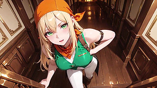 Blonde Pirate Captain! Green Uniform & Rough Ropes on a Sunny Deck. Languid Poses, Long Legs Exposed, and That Teasing Gaze