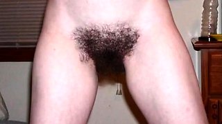 Bushy Girl's Pussy - Close-Up View