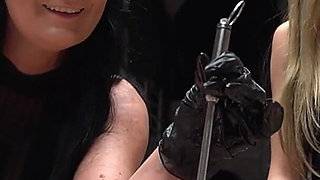 2 Sexy Mistresses Fuck the Slavecock Deep and Hard