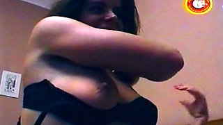 Busty Mature Brunette Fingers Dripping Pussy While Getting Pounded