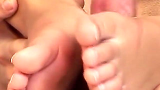 Cute skinny teen Kicsi gives stepbrother footjob and gets fucked hard