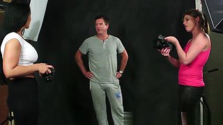 CFNM milfs sucking cock at photo shooting