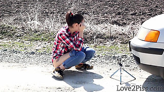 Peeing on the side of the road and many other places - compilation