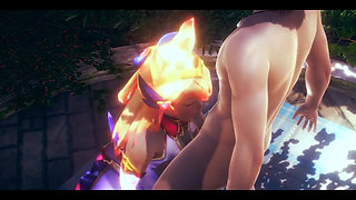 Lol Hentai - Ahri and Syra Threesome with Amazing Sex - Japanese Asian Manga Anime Film Game Porn