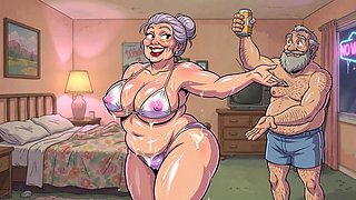 Old Couples in Motel Room Animations